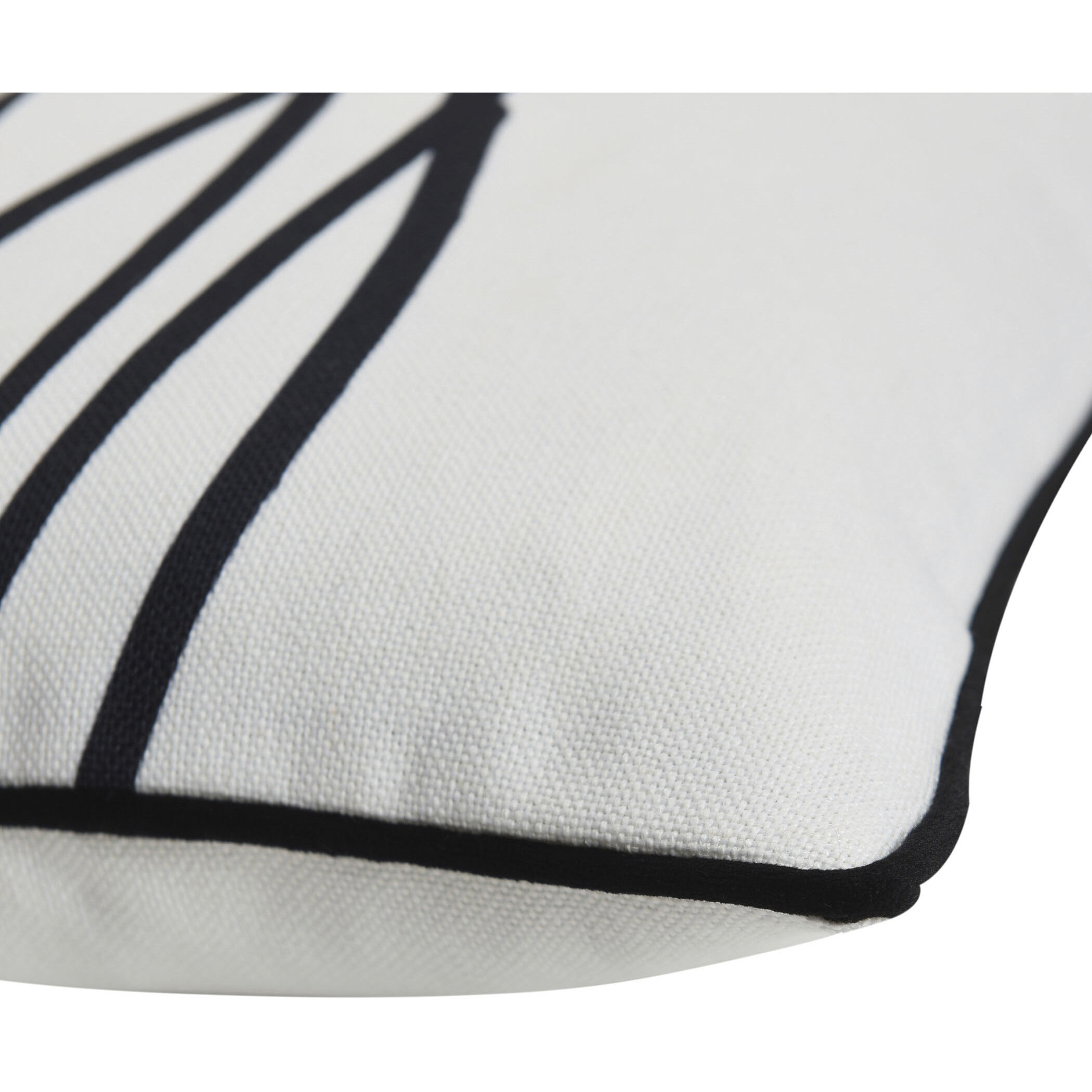 Amy 20 X 5 inch White and Black Pillow