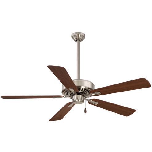 Contractor Plus 52 inch Brushed Nickel with Medium Maple/Dark Walnut Blades Ceiling Fan in Brushed Nickel/Dark Walnut