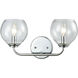 Glenolden 2 Light 16 inch Polished Chrome Vanity Light Wall Light