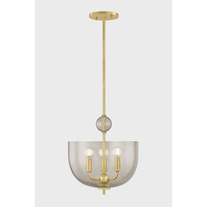 Arianne 3 Light 13 inch Aged Brass Indoor Lantern Ceiling Light