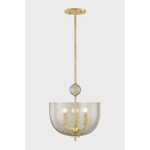 Arianne 3 Light 13 inch Aged Brass Indoor Lantern Ceiling Light