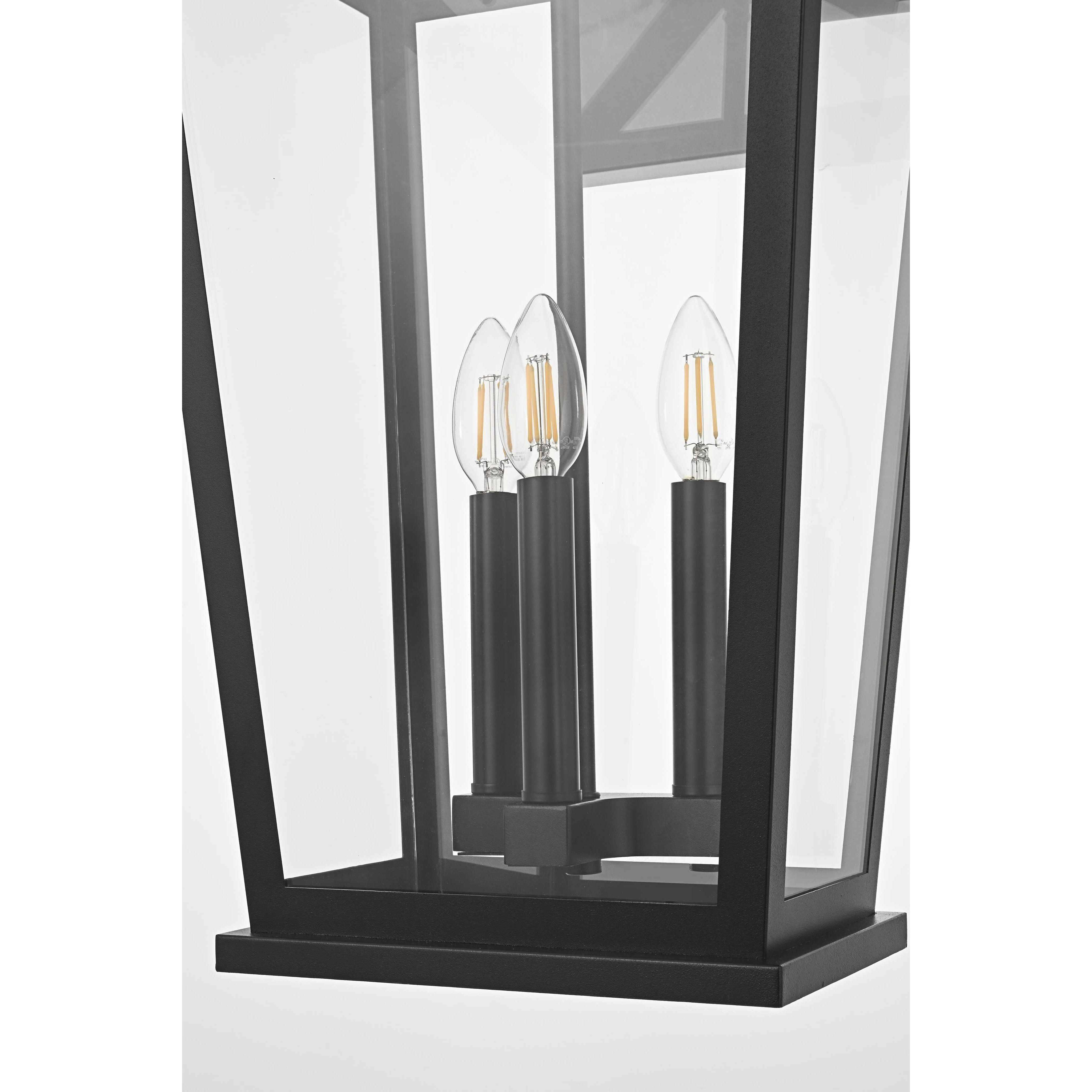 Berks 3 Light 22 inch Black Outdoor Wall Sconce