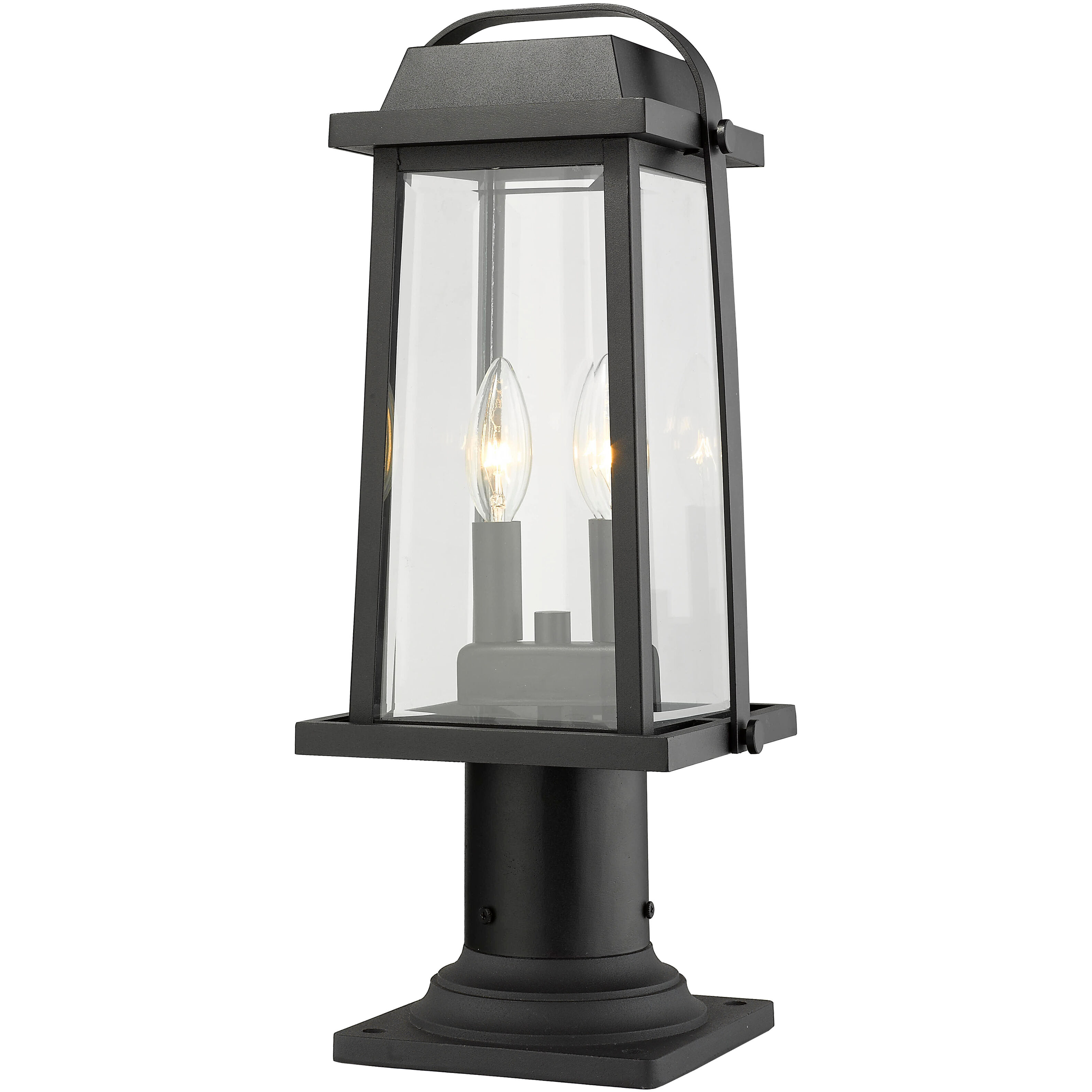 Millworks 2 Light 18.75 inch Black Outdoor Pier Mounted Fixture
