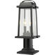 Millworks 2 Light 18.75 inch Black Outdoor Pier Mounted Fixture