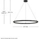 Kenna LED 33 inch Black Chandelier Ceiling Light