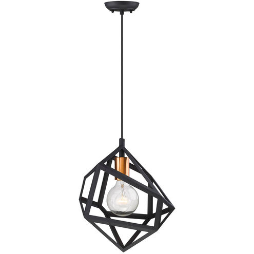 Hedron 1 Light 9 inch Matte Black Pendant Ceiling Light