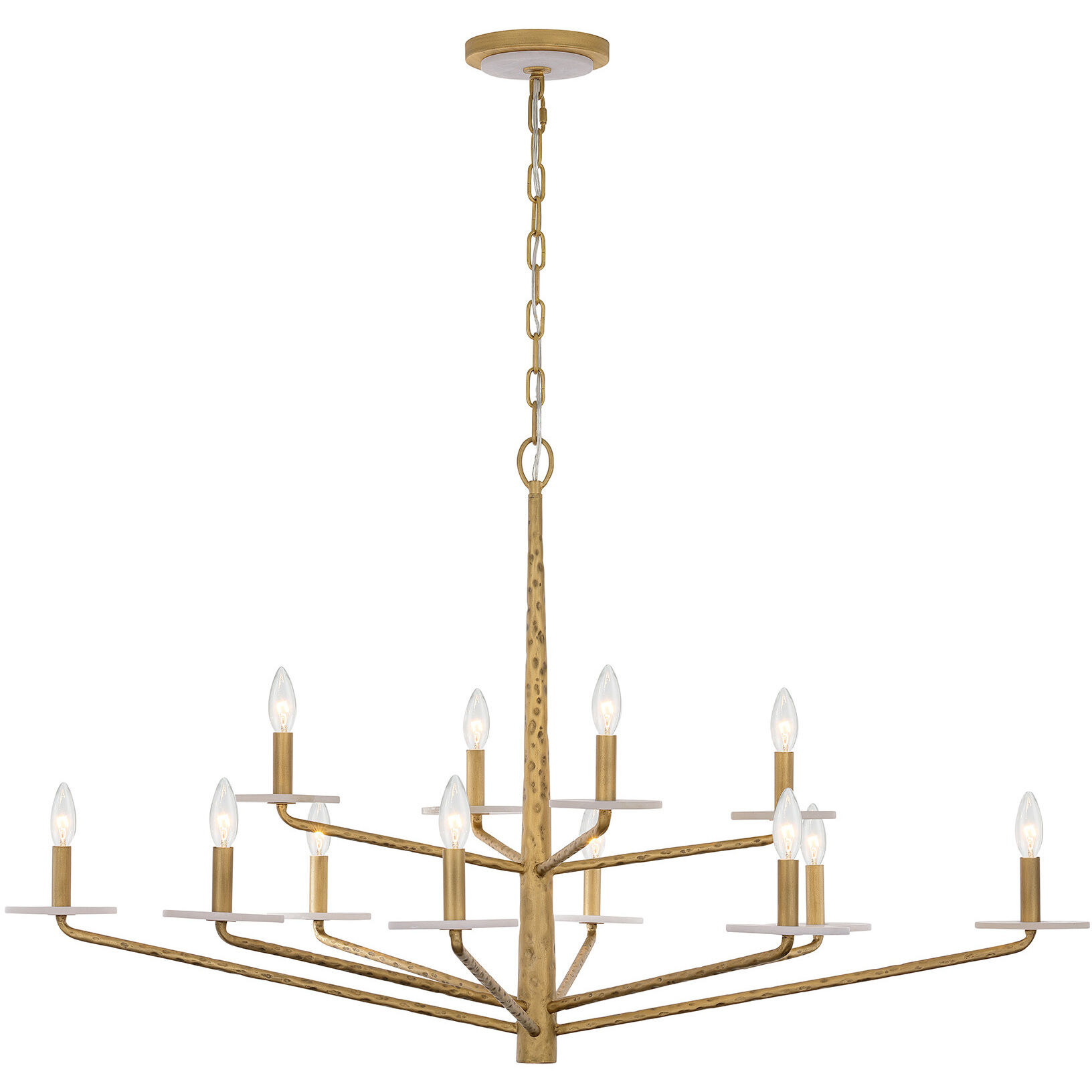 Judi 12 Light 48 inch Distressed Gold Chandelier Ceiling Light