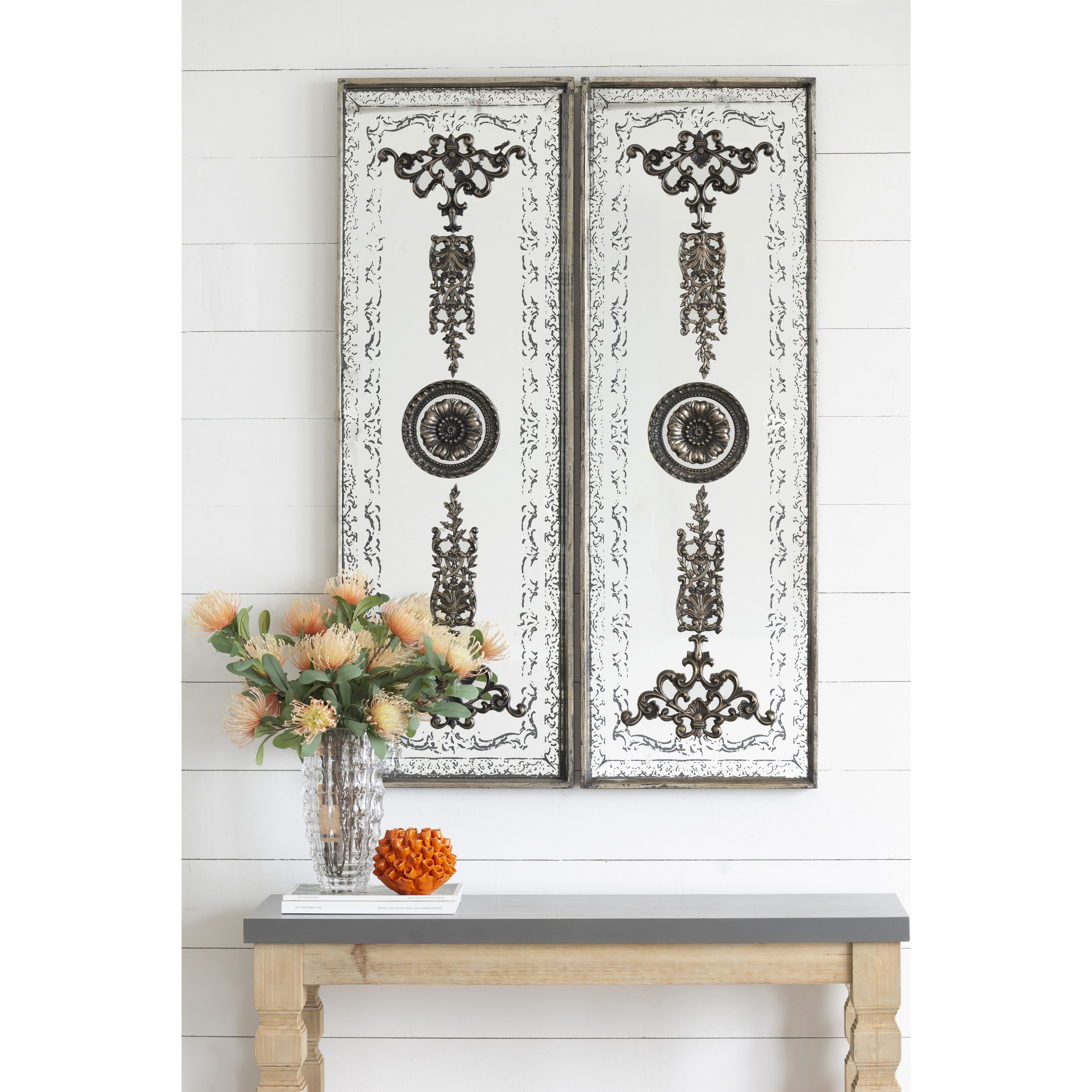 Doorways Bronze and Mirrored Wall Art, Set of 2