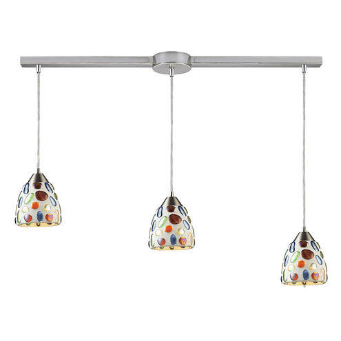 Versailles 3 Light 36 inch Satin Nickel Mini Pendant Ceiling Light