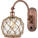 Ballston Farmhouse Rope LED 8 inch Antique Copper Sconce Wall Light
