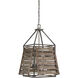 Hartberg 4 Light 20.5 inch Aged Driftwood Outdoor Hanging Lantern