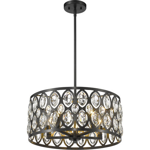 Dealey 5 Light 19.25 inch Matte Black Chandelier Ceiling Light