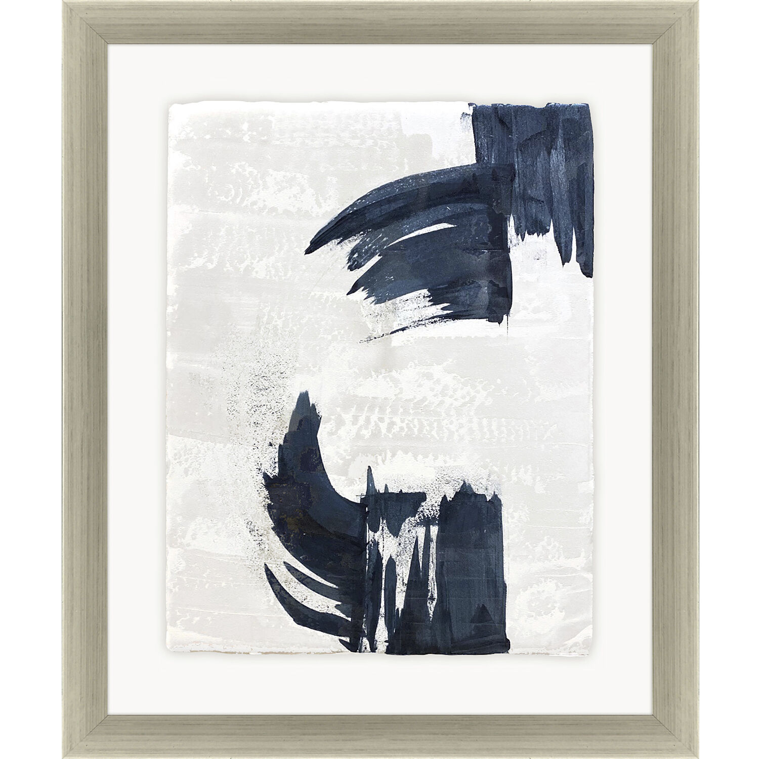 Windstorm Blue and White and Metallic Framed Art, The Studio
