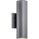Tubular LED 10 inch Grey Outdoor Wall Light