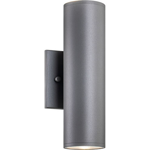 Tubular LED 10 inch Grey Outdoor Wall Light