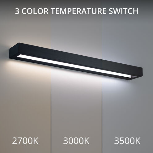 Open Bar LED 37 inch Black Bath Vanity & Wall Light in 3500K, 37in.