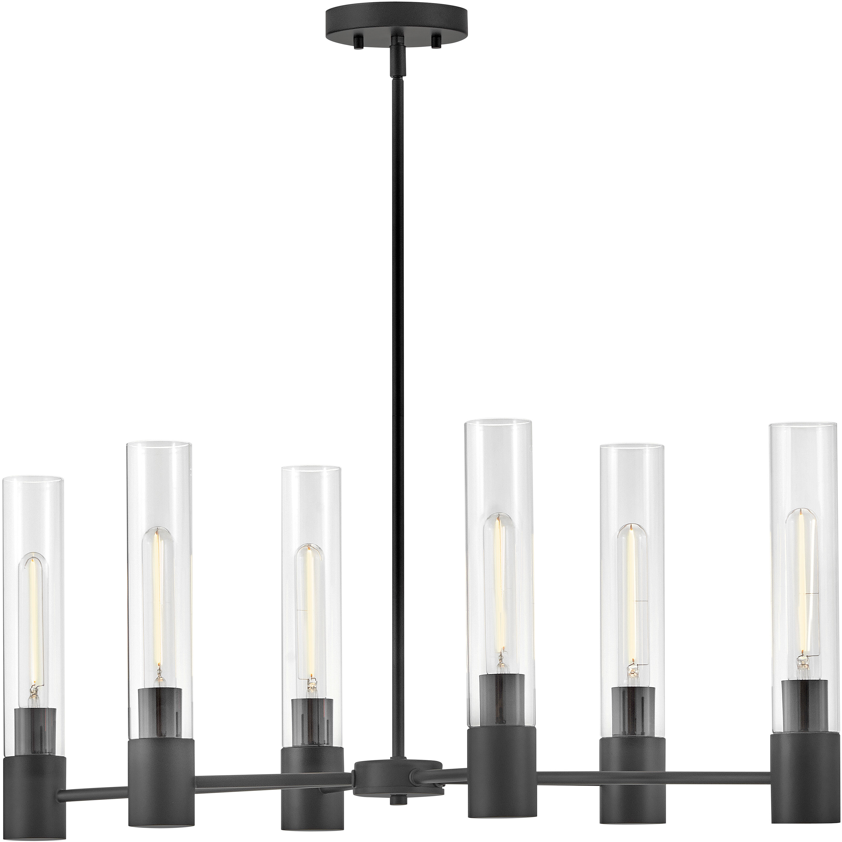 Shea 6 Light 34 inch Black Chandelier Ceiling Light