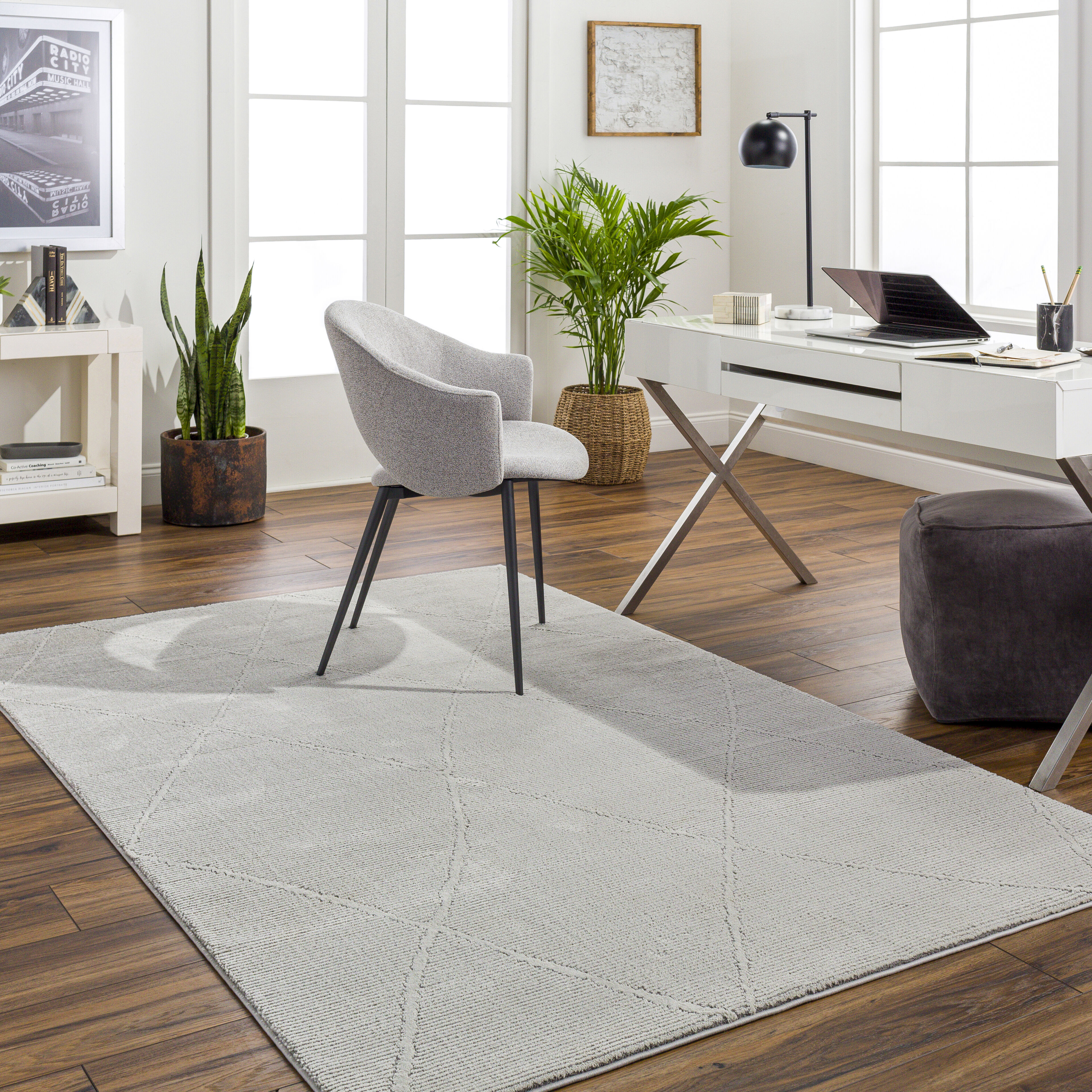Alder 84 X 59 inch Light Slate Rug, Rectangle