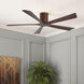 Atlas Irene-5H 60 inch Walnut Tone Flush Mount Paddle Fan, Flush Mounted