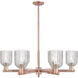 Bridal Veil 6 Light 34.75 inch Antique Copper Chandelier Ceiling Light in Clear Glass