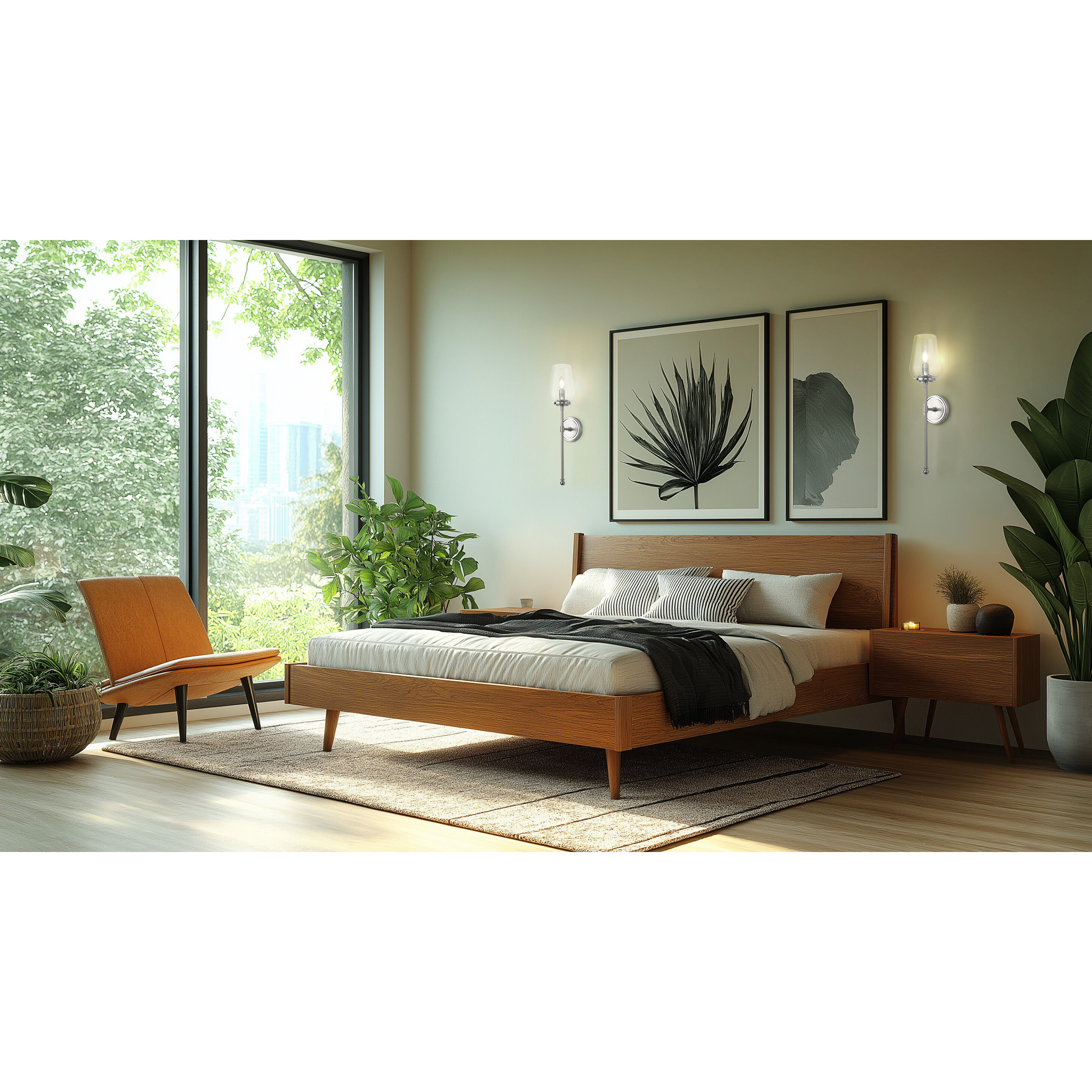 Dominique Wall Sconce Wall Light in Brushed Nickel