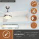 Odell 22 inch Brushed Nickel and Matte White with Matte White Blades Ceiling Fan