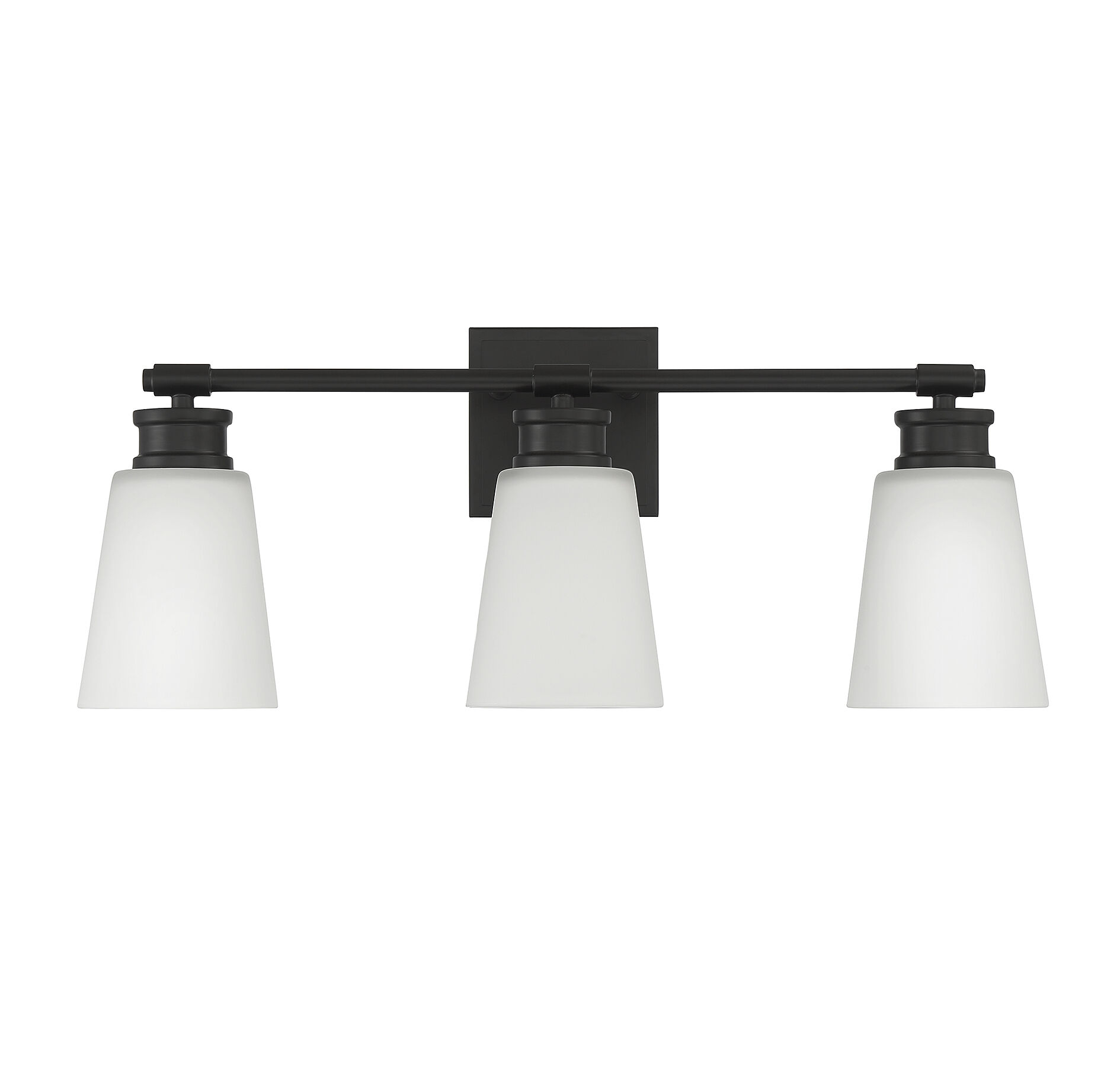 Contemporary 3 Light 23 inch Matte Black Bathroom Vanity Light Wall Light
