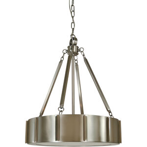 Pantheon 4 Light 16 inch Matte Black with Polished Nickel Pendant Ceiling Light in Brushed Nickel