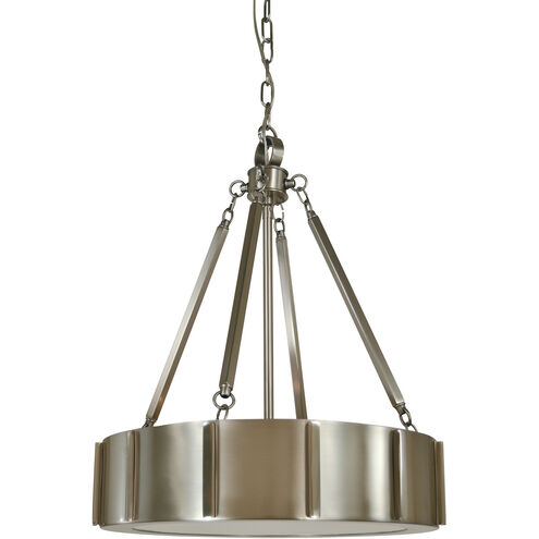 Pantheon 4 Light 16 inch Matte Black with Polished Nickel Pendant Ceiling Light in Brushed Nickel