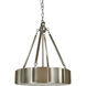 Pantheon 4 Light 16 inch Matte Black with Polished Nickel Pendant Ceiling Light in Brushed Nickel