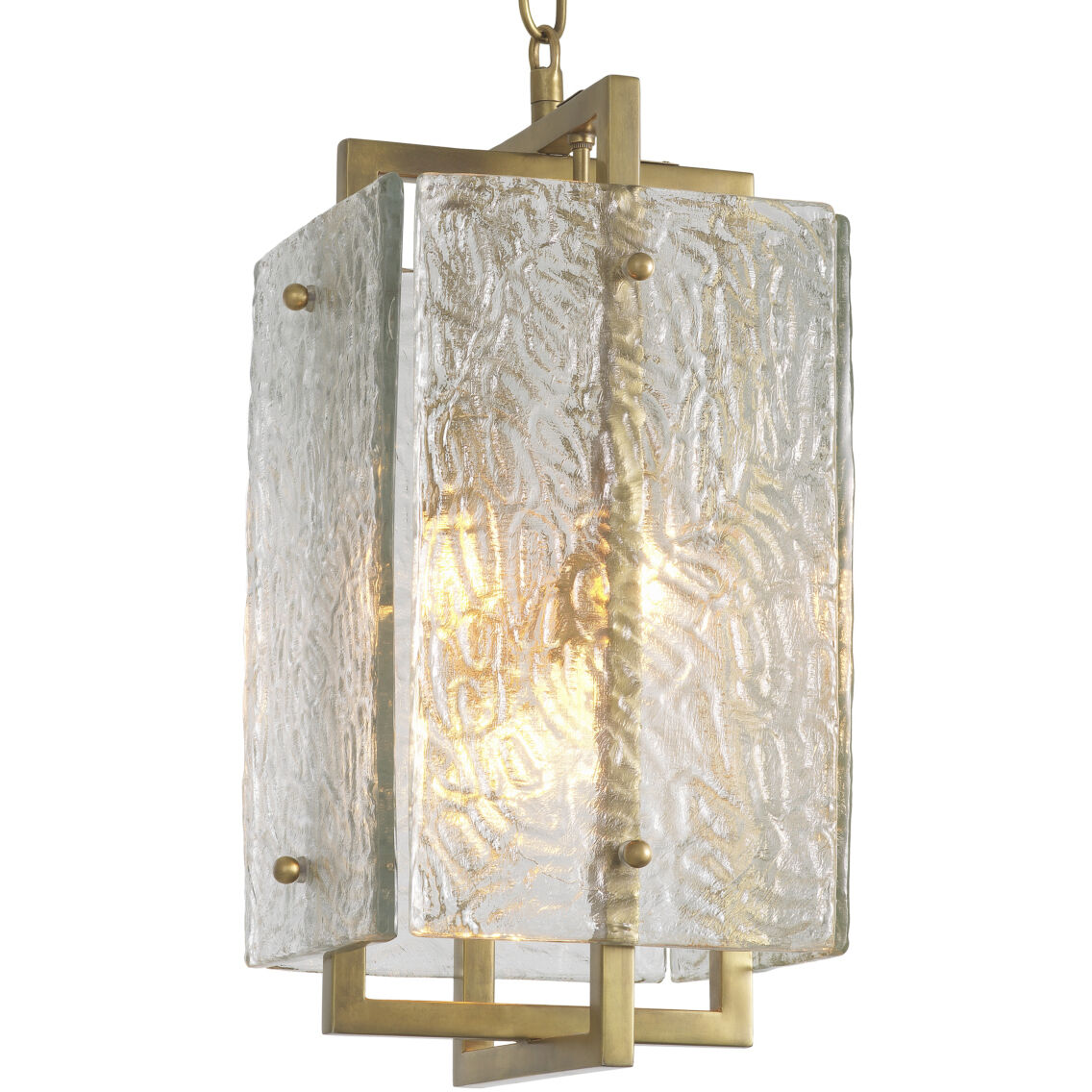Solara 4 Light 12.4 inch Vintage Brass and Handblown Glass Pendant Ceiling Light