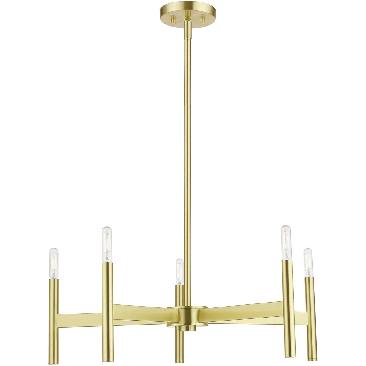 Copenhagen 5 Light 25 inch Satin Brass Chandelier Ceiling Light