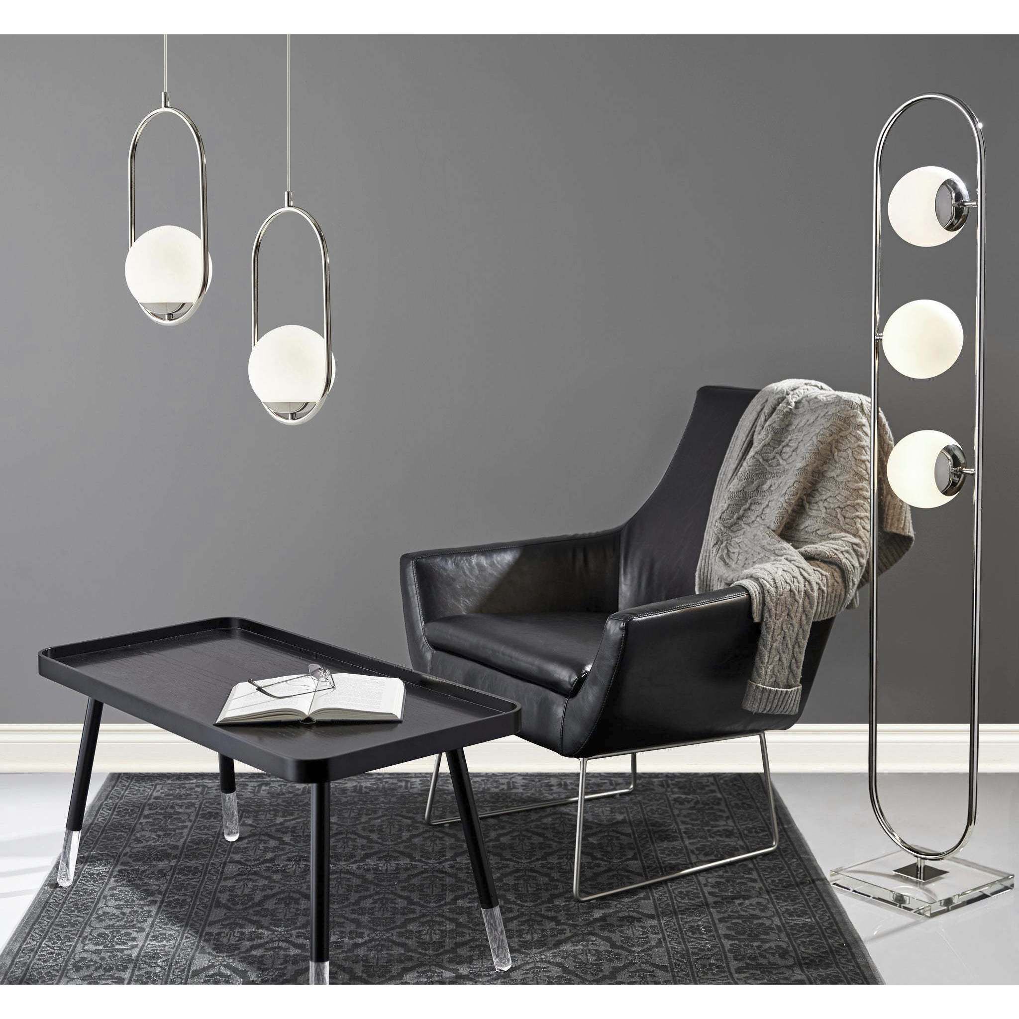 Blaine 19.25 X 19 inch Black with Acrylic Accents Coffee Table