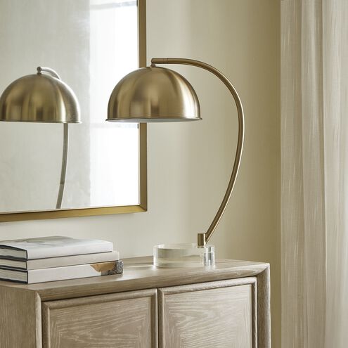 Romani 22 inch 100.00 watt Antique Brass and Crystal Desk Lamp Portable Light