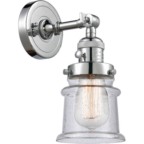 Franklin Restoration Small Canton 1 Light 7 inch Polished Chrome Sconce Wall Light in Seedy Glass, Franklin Restoration