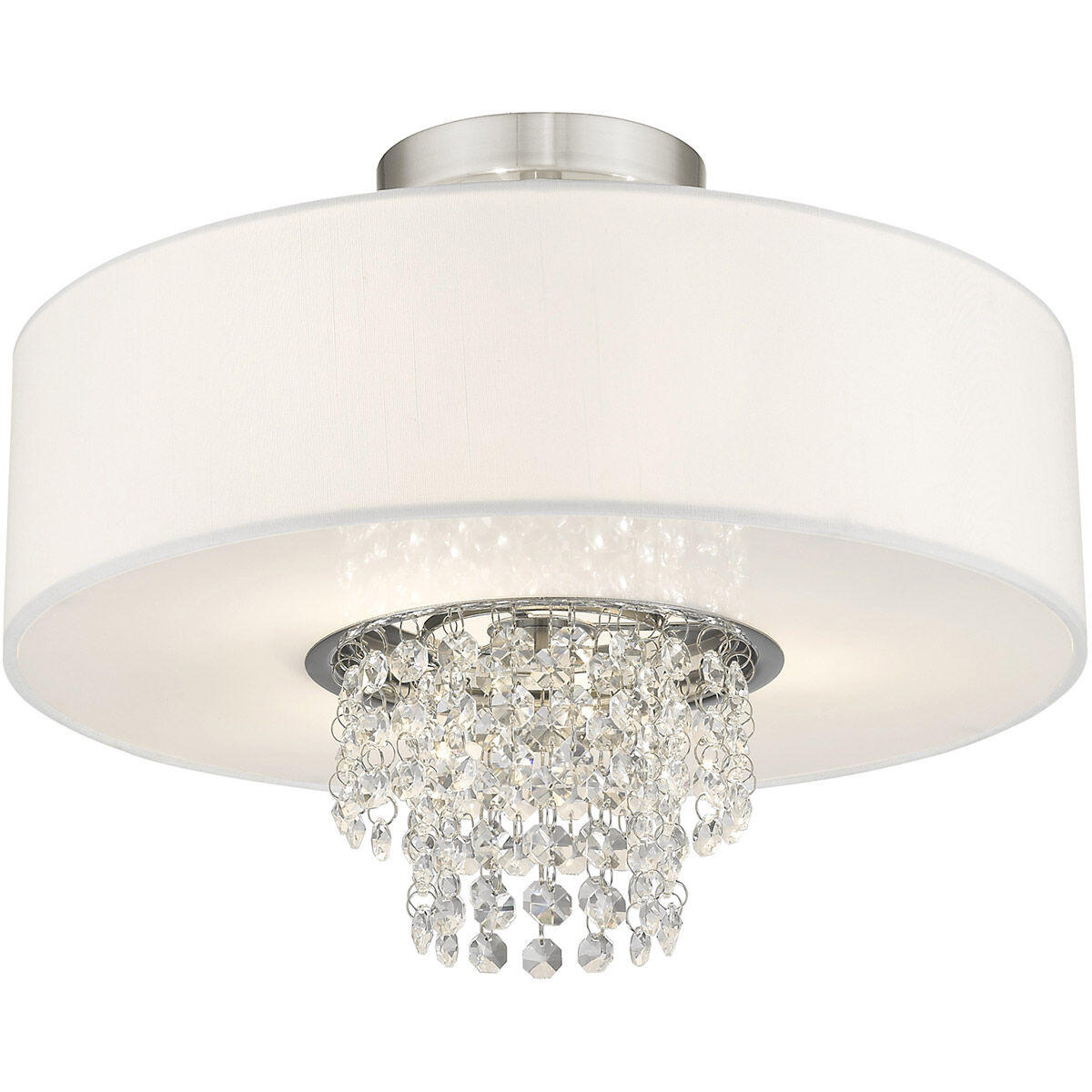Carlisle 3 Light 15 inch Brushed Nickel Semi-Flush Mount Ceiling Light