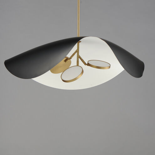 Carmen LED 32 inch Black and Gold Single Pendant Ceiling Light in Black/Gold