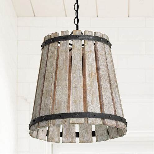 Remi 1 Light 14.25 inch Brushed White Wash and Nordic Iron Pendant Ceiling Light