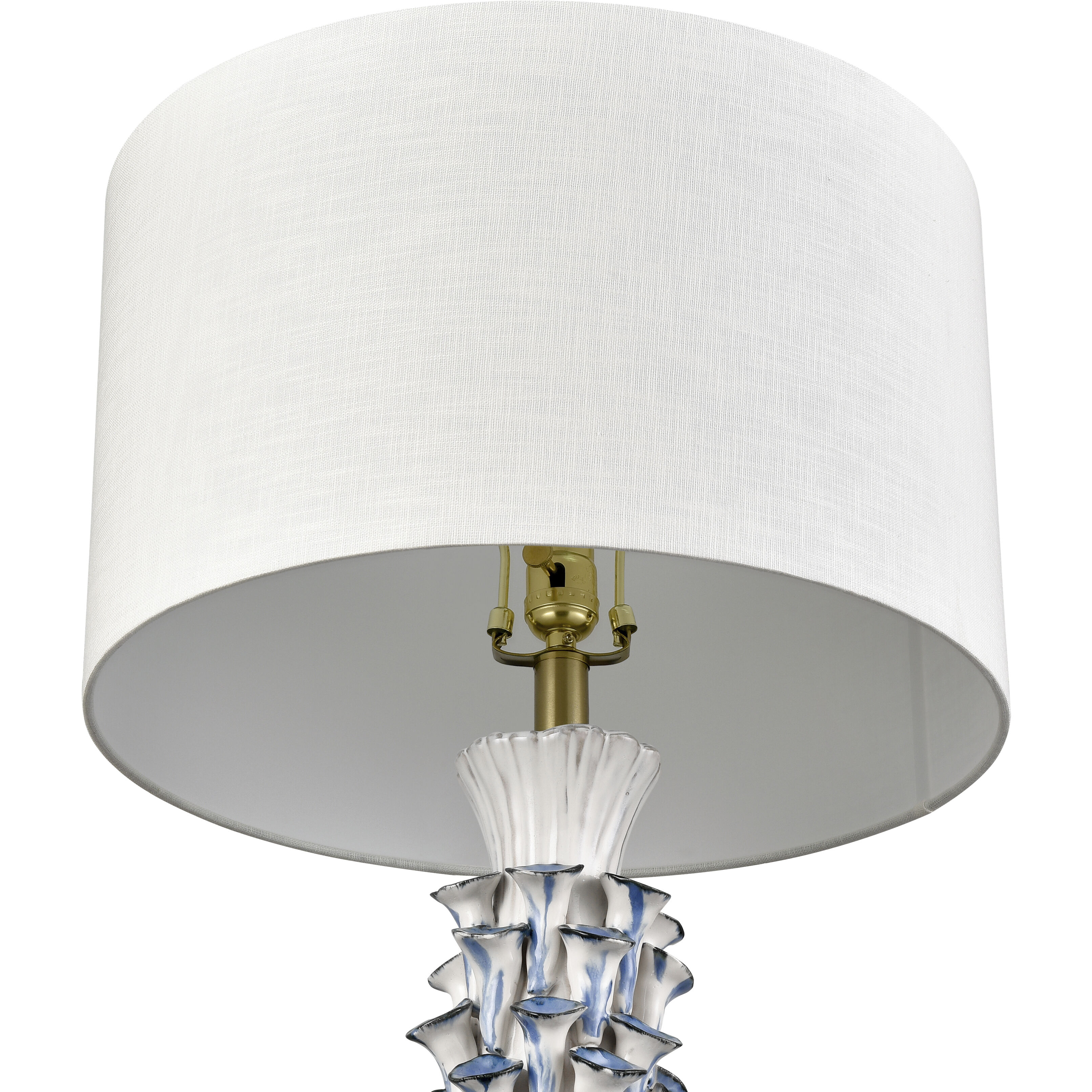 Habel 31 inch 150 watt White Glaze Table Lamp Portable Light