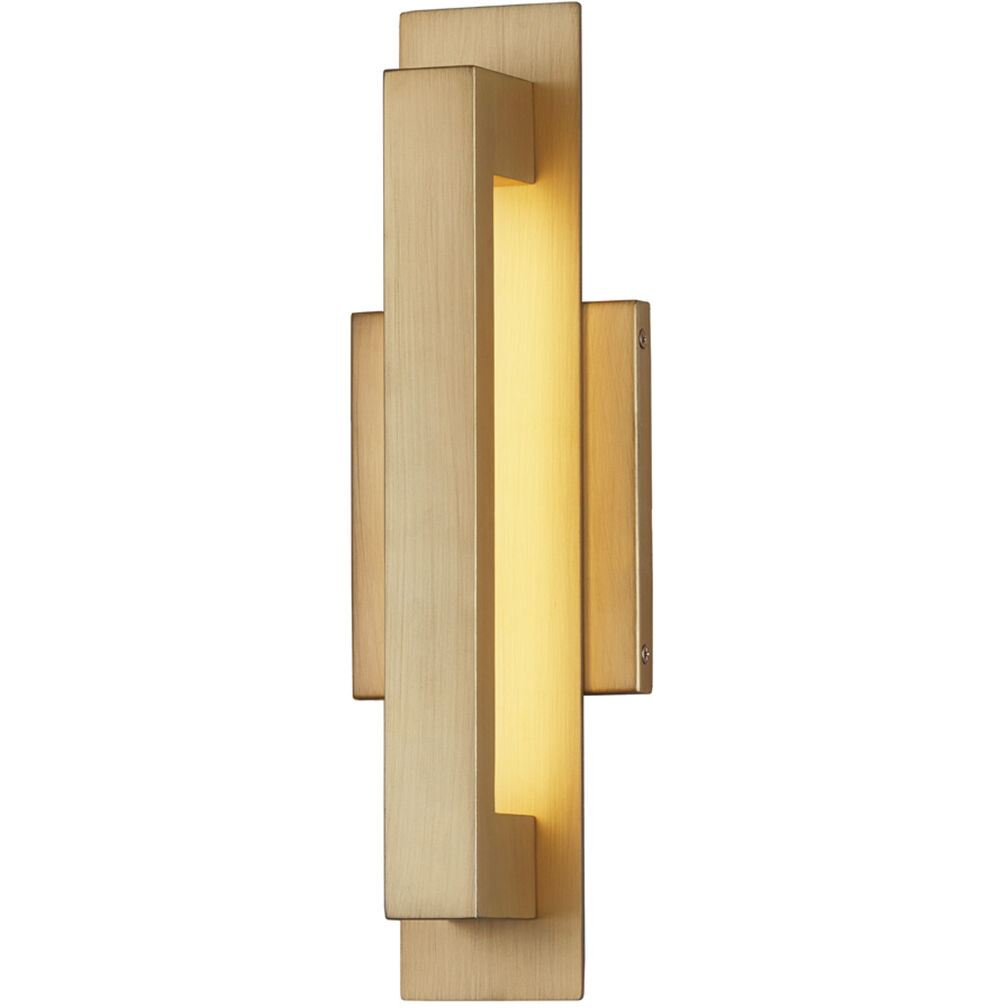 Catalina LED 15 inch Burnished Gold Outdoor Wall Sconce in 3" D x 4.75" W x 15" H, EVOLV