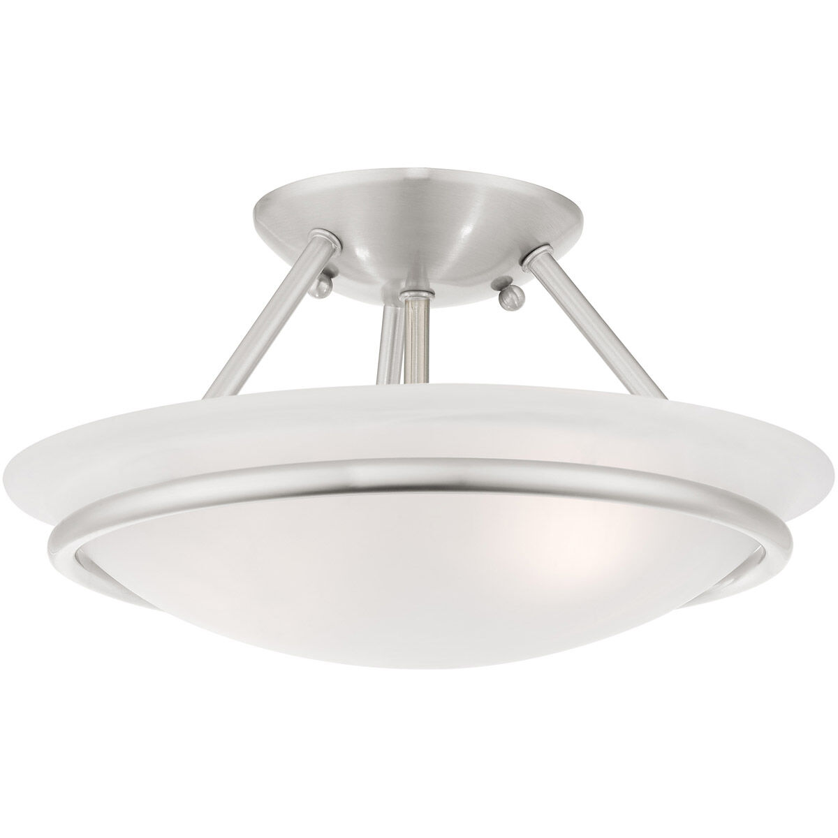 Newburgh 2 Light 12 inch Brushed Nickel Semi-Flush Mount Ceiling Light