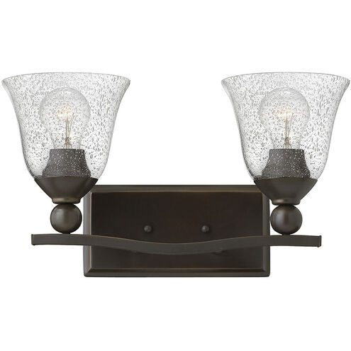 Bolla 2 Light 16 inch Olde Bronze Vanity Light Wall Light in Clear Seedy
