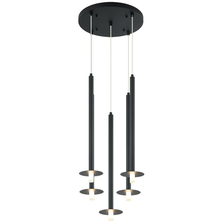 Reigndrop 5 Light 13.88 inch Matte Black Pendant Ceiling Light