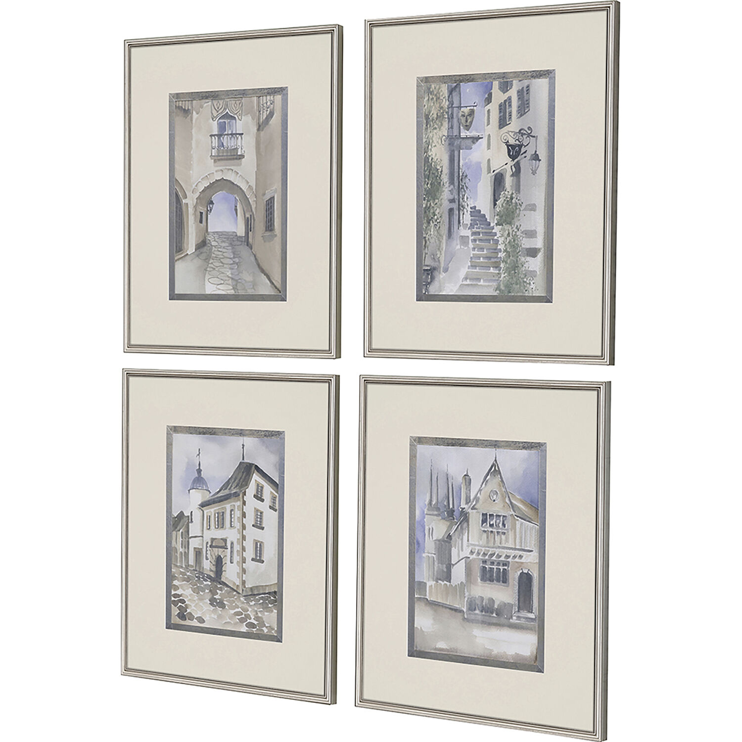 La Ville Multi and Blue and Neutral and Brown Framed Art, The Studio