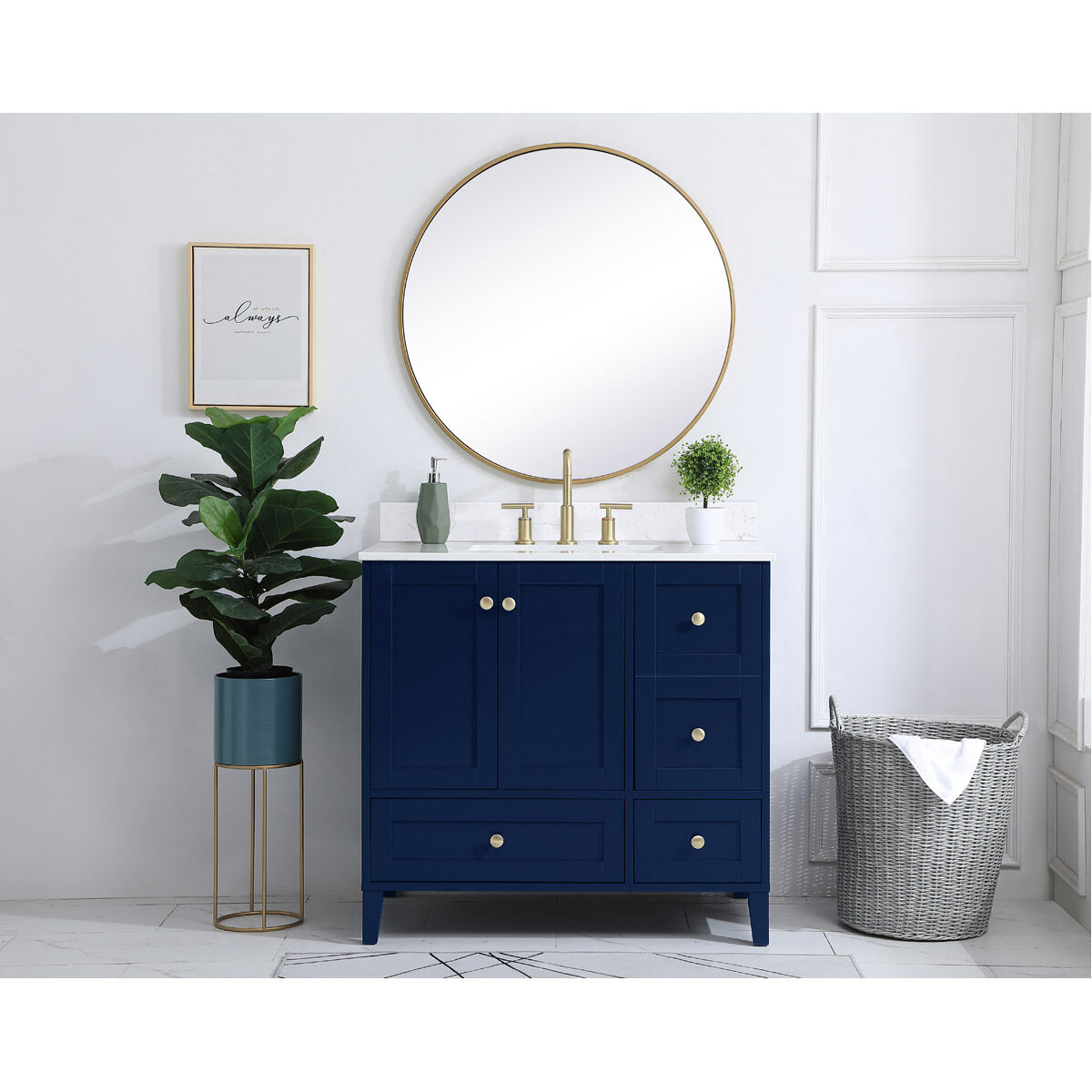 Sommerville 36 X 22 X 34 inch Blue Vanity Sink Set