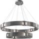 Parallel LED Graphite Chandelier Ceiling Light, Two-Tier Ring