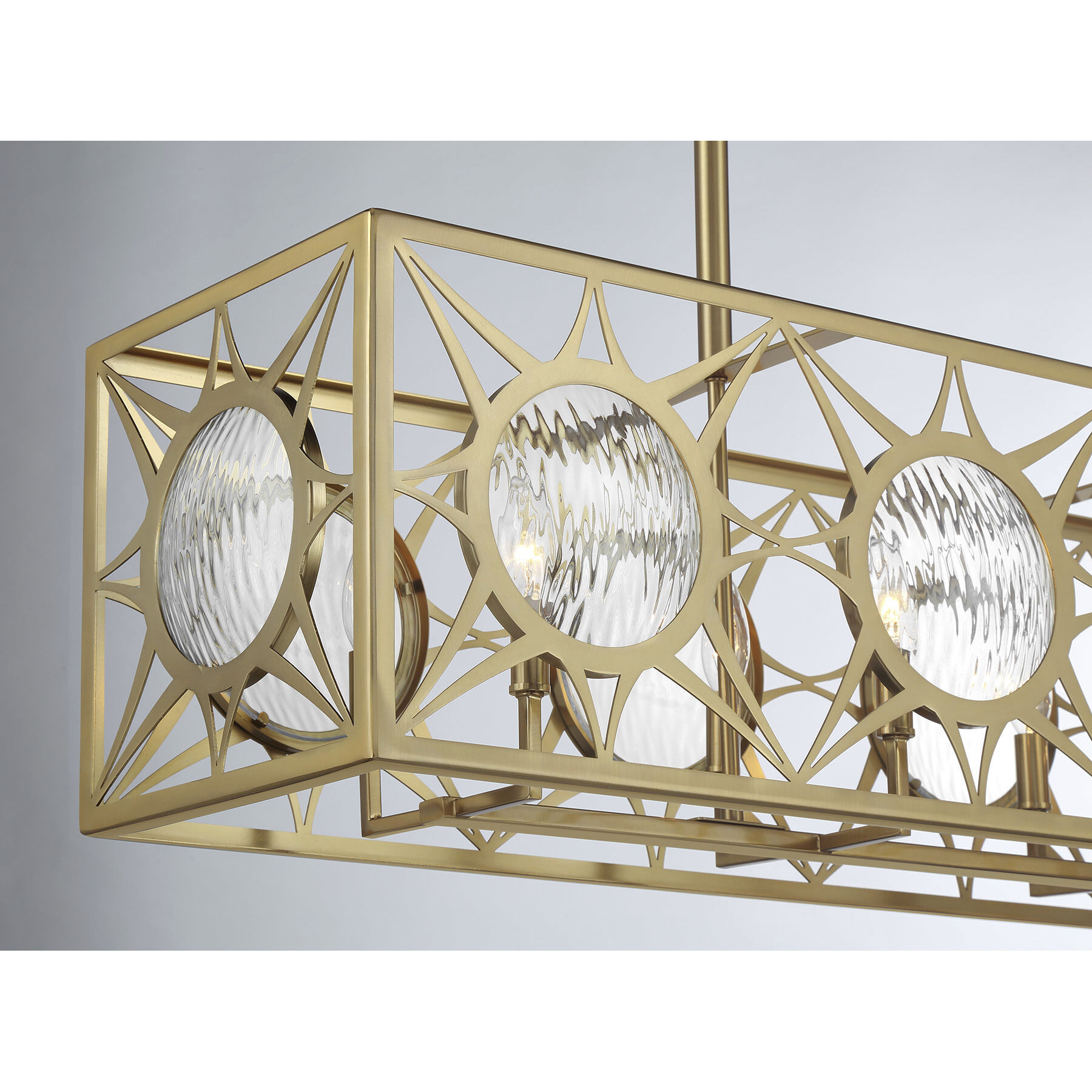 Balfour Linear Chandelier Ceiling Light in Warm Brass