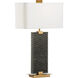 Rustic Modern 32 inch 100 watt Natural Black Table Lamp Portable Light