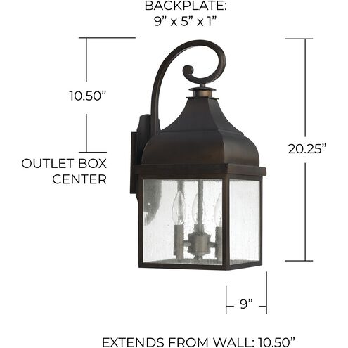 Westridge 3 Light 20 inch Old Bronze Outdoor Wall Lantern