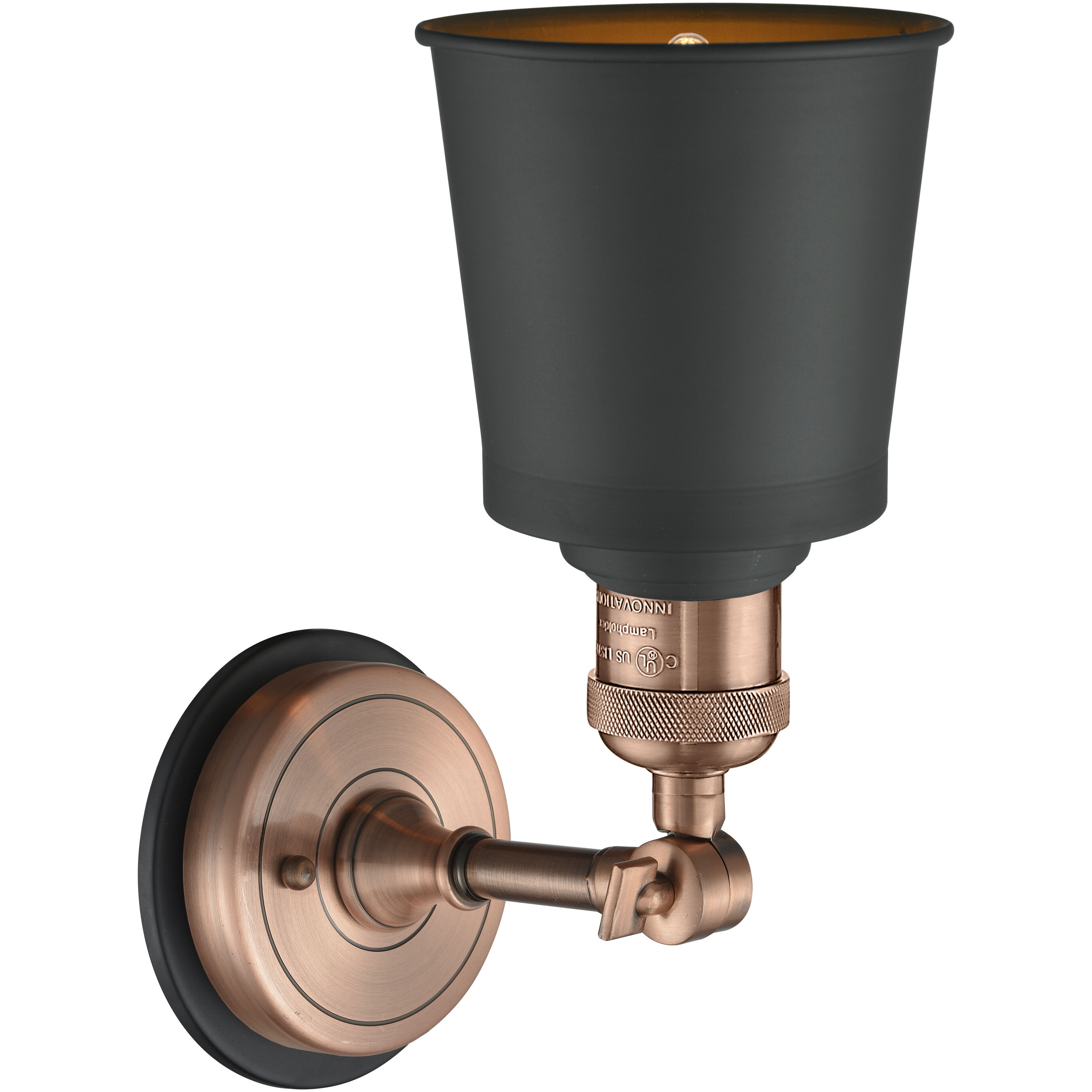 Addison Sconce Wall Light in Matte Black, Antique Copper/Matte Black